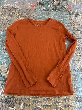 J. Crew Rust Orange Girlfriend Tee